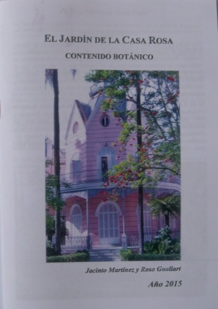 Cuadernillo con el contenido botánico del jardín de la Casa Rosa