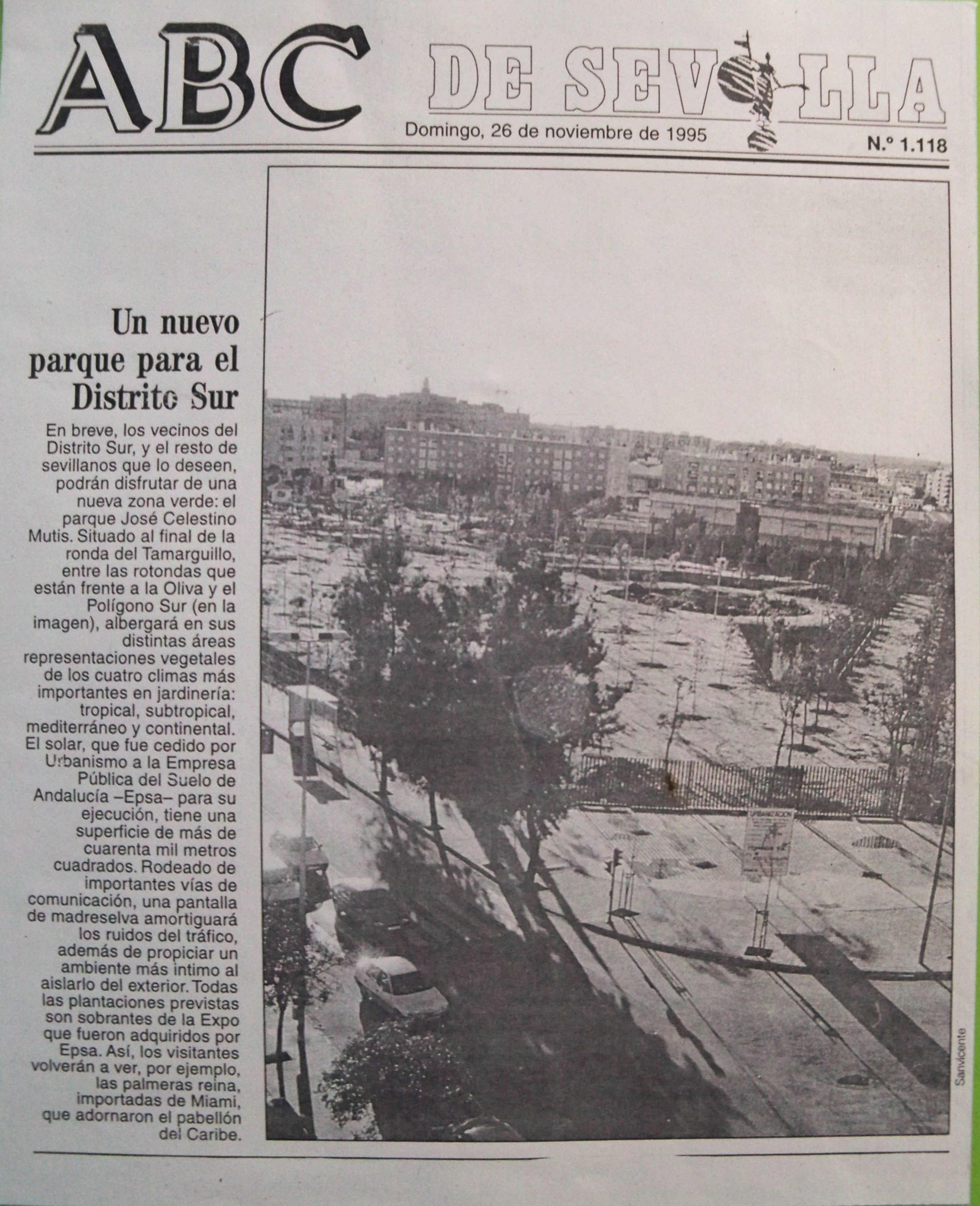 La prensa recoge la inauguración del parque el día 19 de junio de 1997